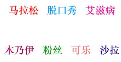 Chinese words borrowed from English