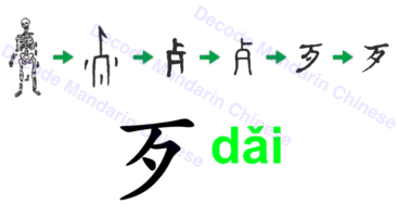 Component 歹 residual bone of a person