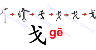 戈 dagger-axe or halberd