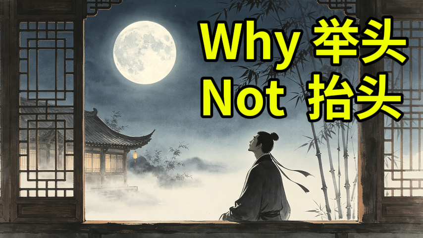 Why 李白 uses 举头 but not 抬头